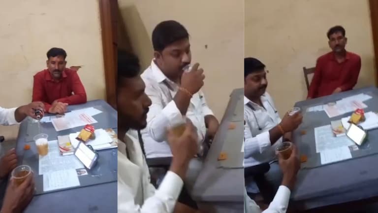 वाराणसी में 3 सफाई सुपरवाइजरों ने ऑफिस में पी शराब! वीडियो वायरल हुआ तो बोले- थकान मिटाने के लिए कोल्ड ड्रिंक ली Varanasi Nagar Nigam Viral Video