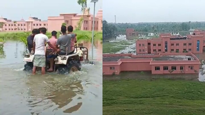 मां शाकुंभरी यूनिवर्सिटी कैंपस में 5-5 फीट पानी! ट्रैक्टर पर बैठा निकाली गईं कुलपति विमला और दूसरे अधिकारी, वीडियो वायरल Maa Shakumbhari University