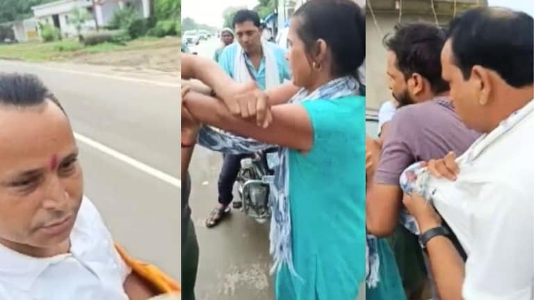 गोरखपुर में महिला ने 1.5 किलोमीटर बाइक दौड़ाकर दिलीप तिवारी को पकड़ा और खूब पीटा फिर ये कहानी पता चली UP Tak