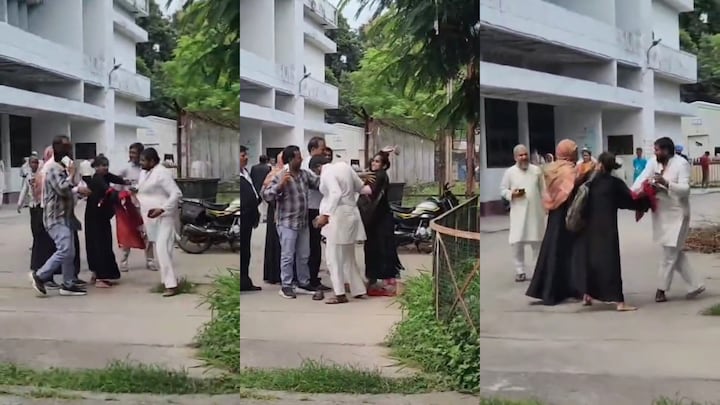 रामपुर में अदालत से बाहर निकलते ही पति ने कही ये बात तो पत्नी आसिया ने दौड़ा-दौड़ाकर चप्पल से पीट दिया Rampur News