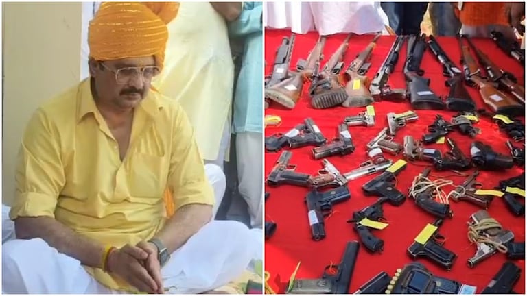 भानवी सिंह के आरोपों के बीच राजा भैया ने दशहरा पर हथियारों के जखीरे संग की शस्त्र पूजा, सामने आए ये 2 वीडियो Raja Bhaiya Shastra Pooja