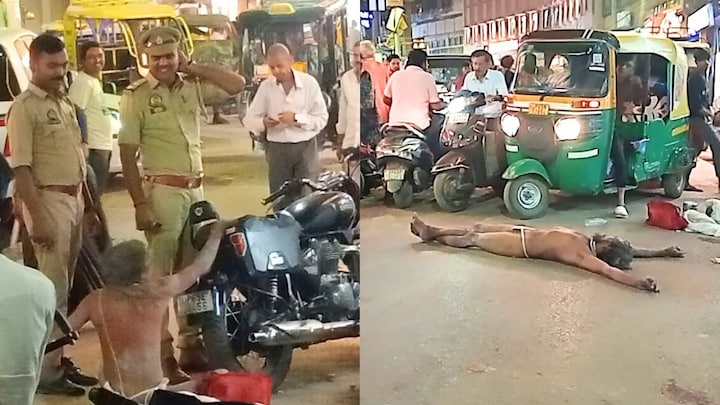 वाराणसी में नागा साधु का हाई वोल्टेज हंगामा, नशे की हालत में सड़क पर मचाया बवाल, बुलेट छोड़ भागे दारोगा UP Tak