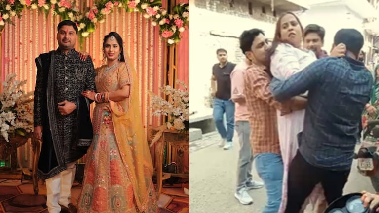 मेरठ सपा नेता दीपक गिरी ने की कांग्रेस नेत्री पूनम पंडित से सगाई, फिर बीच में हुई महिला की एंट्री, आगे ये हुआ Delhi farmer protest leaders engagement, Poonam Pandit engagement news, Deepak Giri Meerut leader, engagement controversy, political leaders wedding news, social media trending engagement