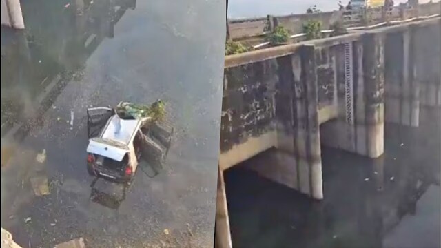 Car falls into canal
