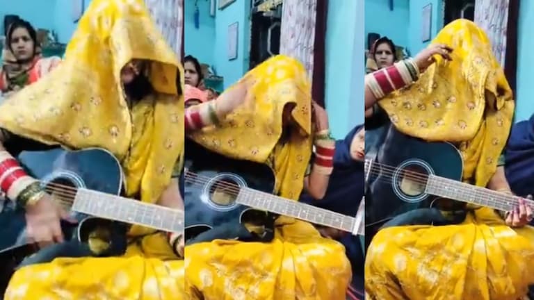 घूंघट में गिटार बजा रही ये वायरल दुल्हन कॉलेज में है प्रोफेसर, नाम है इनका तान्या, जानिए पूरी कहानी UP Tak