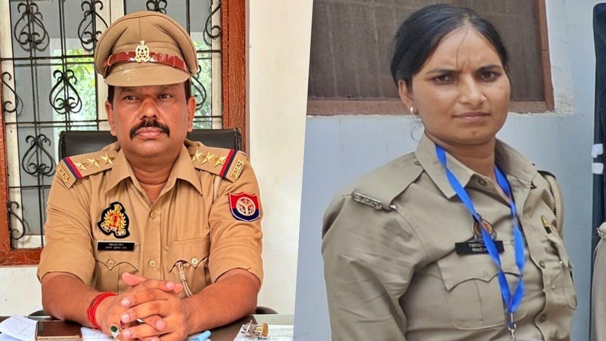 SHO अरुण डेथ केस में सिपाही मीनाक्षी से उनके रिलेशन की कई थ्योरी लेकिन बड़े भाई ने तो अलग ही कहानी बता दी! Jalaun: Deceased Inspector Arun Rai and accused female constable Meenakshi (Photo- ITG)