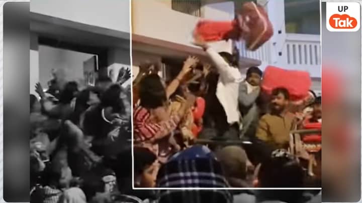 बलिया में कंबल बंटने से पहले ही लूट ले गए लोग, बवाल देख ताकते रह गए मंत्री दयाशंकर सिंह Ballia Viral video