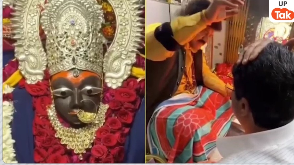 मां शारदा मंदिर में शस्त्र लेकर राजा भैया ने की पूजा और हो गया विवाद, वीडियो में दिखी चौंकाने वाली ये बात