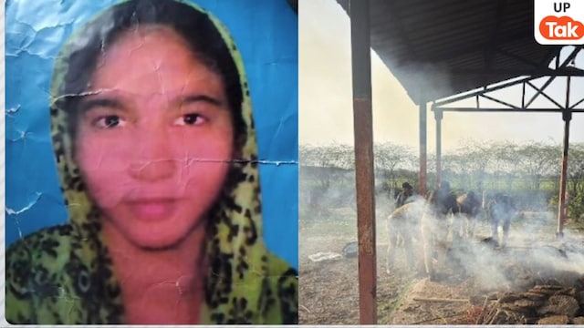 तस्वीर में सना और उसकी जलती हुई चिता