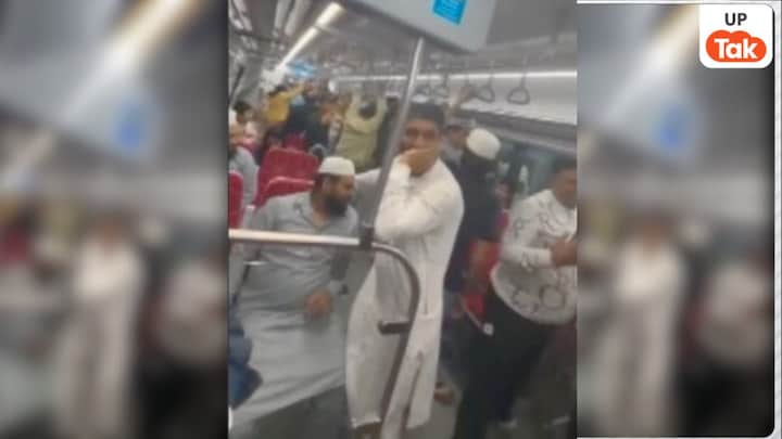 मेरठ की रैपिड रेल में मुस्लिम यात्रियों के बीच जानबूझकर लगाए गए वंदे मातरम के नारे? ये है वायरल वीडियो की पूरी कहानी Screen Grab From Viral Video