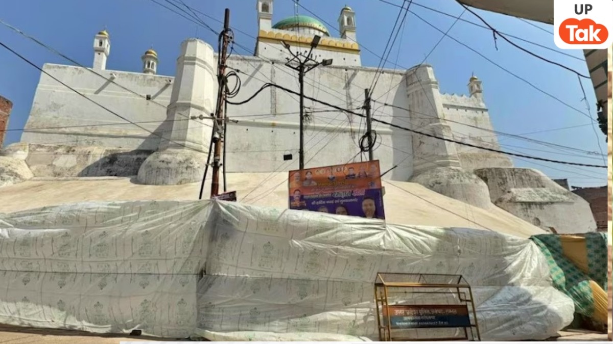 sambhal, sambhal news, sambhal holi alert, sambhal police, sambhal masjid covered, sambhal jama masjid, Sambhal mosques covered with tarpaulin, Holi security arrangements, उत्तर प्रदेश, संभल, होली, तिरपाल से ढकी गईं मस्जिदें