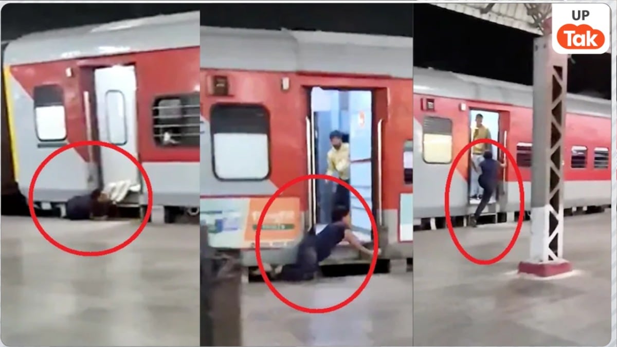 आगरा कैंट में चलती ट्रेन में छूट गया बच्चा फिर मां जान पर खेल गई, 2-2 बार दरवाजे से गिरी और ये हुआ Agra Viral Video
