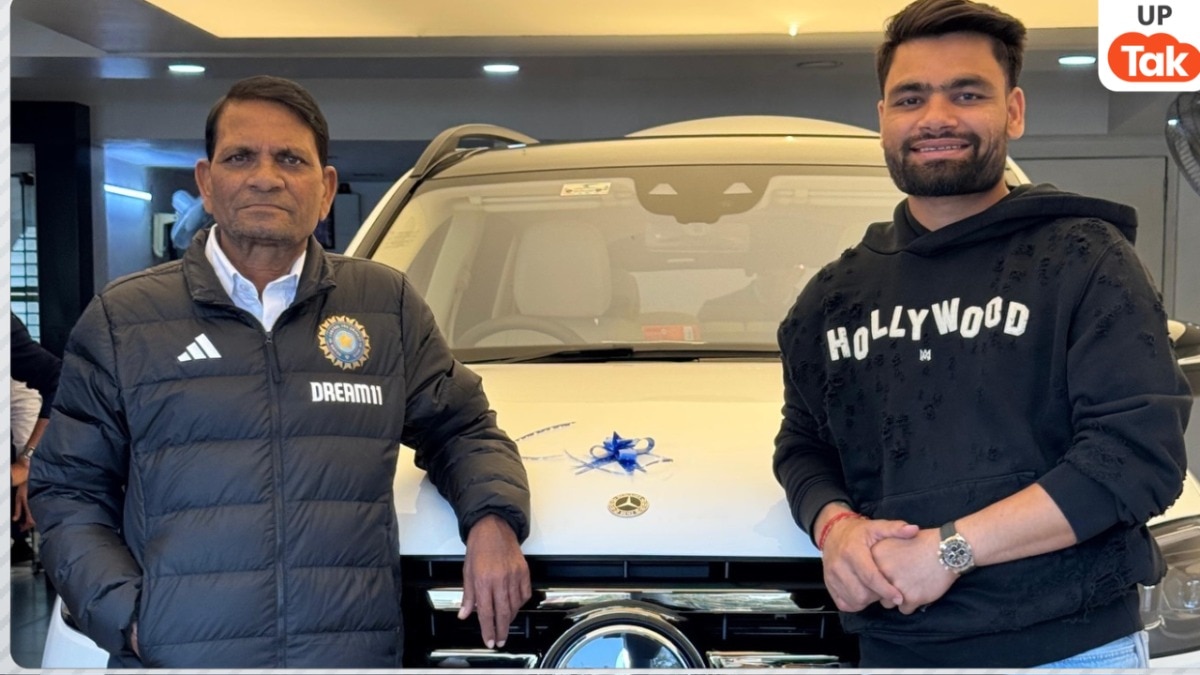 Rinku Singh with his father Khanchand Singh.