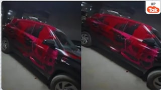 नोएडा में रात के अंधेरे में आए 3 बदमाश और नई क्रेटा कार को बुरी तरह कर दिया स्प्रे, गाड़ी की हालत देख हर कोई चौंका car after spray