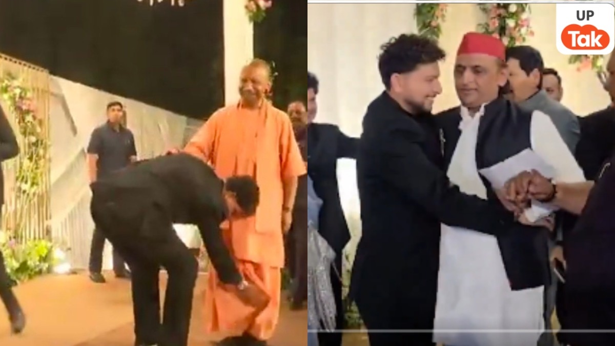 cm yogi and akhilesh in kuldeep yadav reception