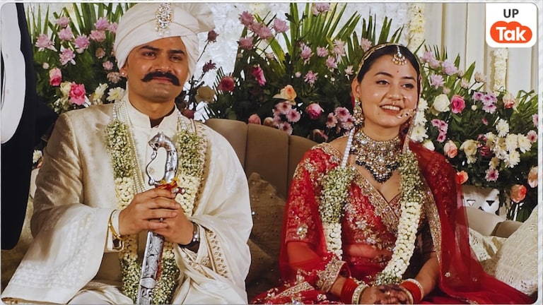 संभल SP केके बिश्नोई की दुल्हन बनीं बरेली ASP अंशिका वर्मा, दोनों की केमिस्ट्री की हो रही चर्चा IPS KK Bishnoi and Anshika Verma Shadi