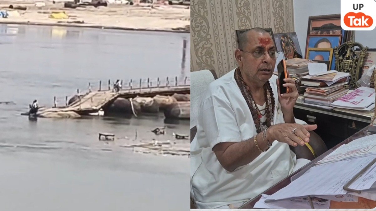 15 दिन भी नहीं टिक पाया मिर्जापुर का पीपा पुल, पानी में बहा तो बीजेपी MLA रत्नाकर मिश्रा किसे सुनाने लगे? Mirzapur Pipa Pul