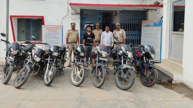 बाराबंकी में शातिर बाइक चोर गैंग का पर्दाफाश, दो आरोपी गिरफ्तार, 7 वाहन बरामद Barabanki News