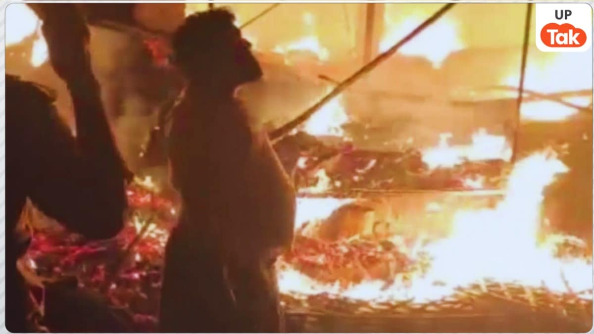 फिरोजाबाद की इस सब्जी मंडी में लगी भयानक आग से जल गईं 50 से ज्यादा दुकानें, आखिर कैसे हुआ ये सब? Firozabad vegetable market fire