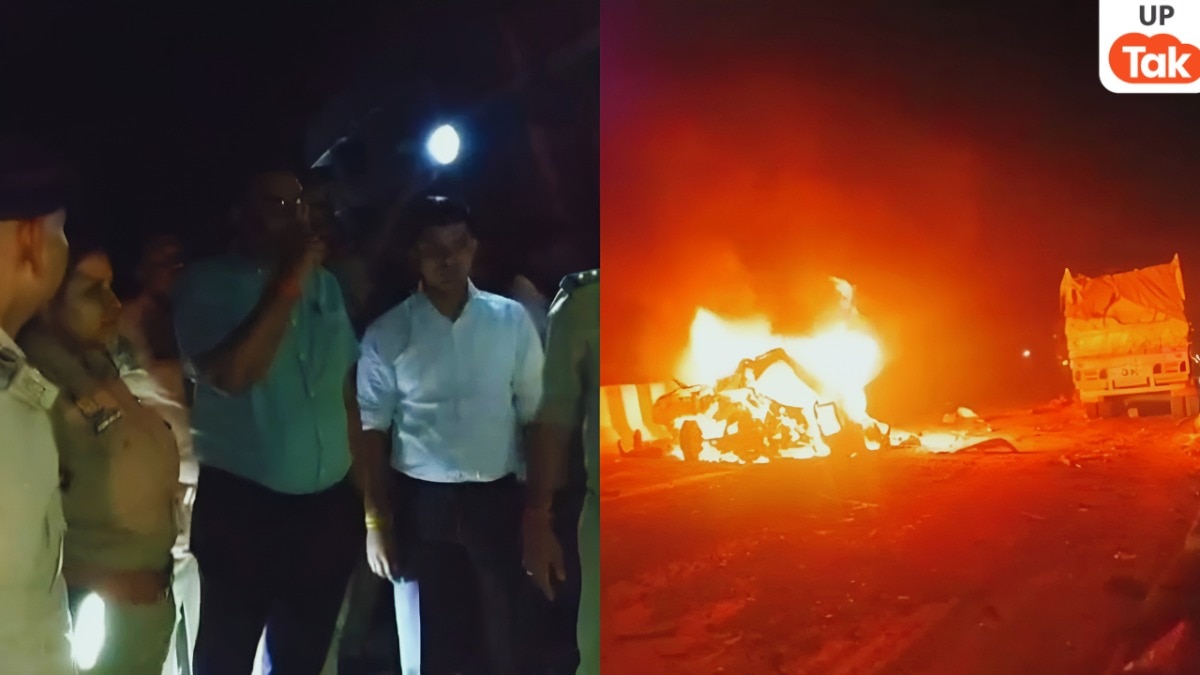 Mirzapur, Mirzapur news, Mirzapur accident, truck collision, Bolero fire, 11 deaths, Uttar Pradesh news, road accident, traffic incident, police confirmation, relief operations, मिर्जापुर में सड़क हादसा