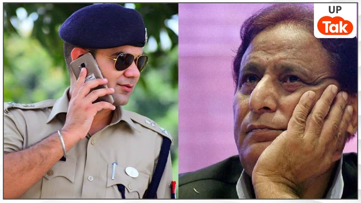 तस्वीर में IPS अजय पाल शर्मा और सपा नेता आजम खान