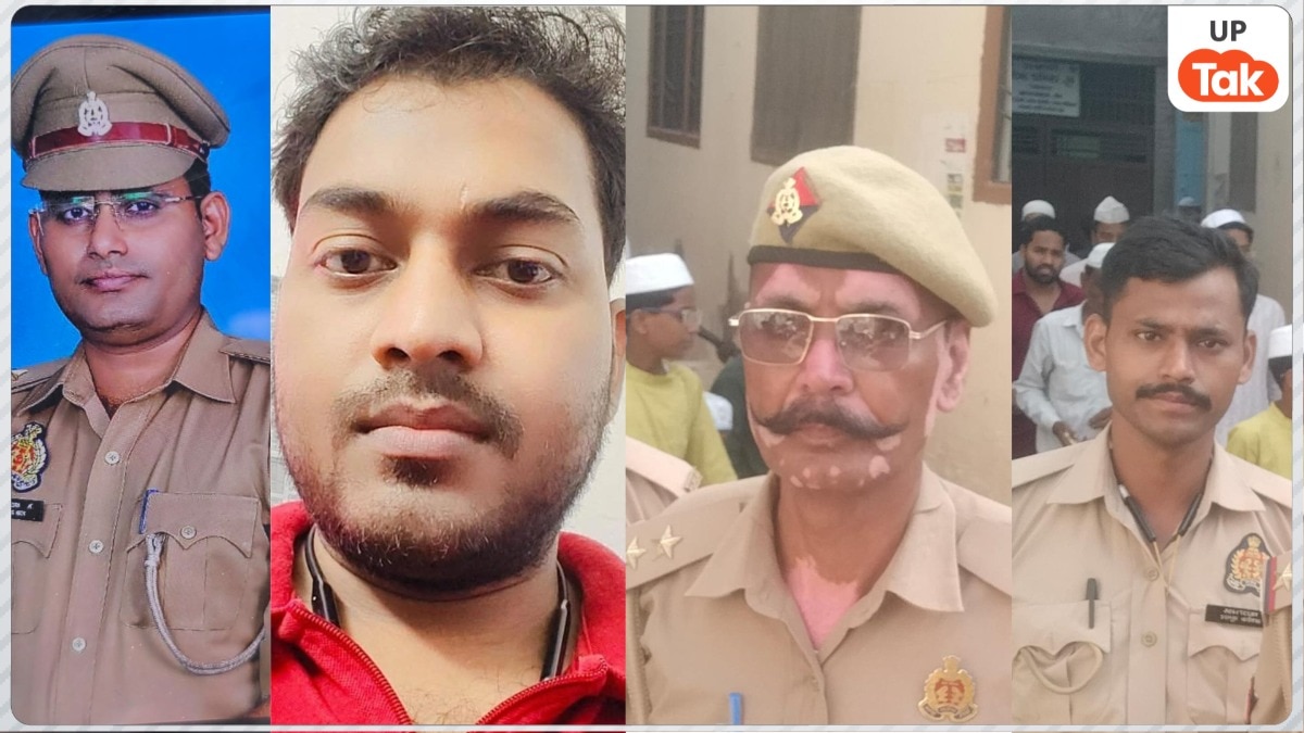 UP Police who died in the accident - Mohit Yadav, Pradeep, Satyabhan and Ashok (File photo)