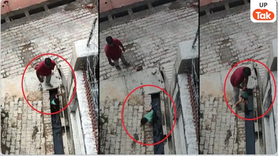 सुल्तानपुर में पिता की हैवानियत कैमरे में हुई कैद, पिता ने बेटी को लात-घूंसों से पीटने के बाद नाले में फेंका, हैवानियत देख लोग हुए हैरान!