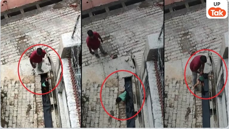 सुल्तानपुर में पिता की हैवानियत कैमरे में हुई कैद, पिता ने बेटी को लात-घूंसों से पीटने के बाद नाले में फेंका, हैवानियत देख लोग हुए हैरान! Sultanpur Child Assault News