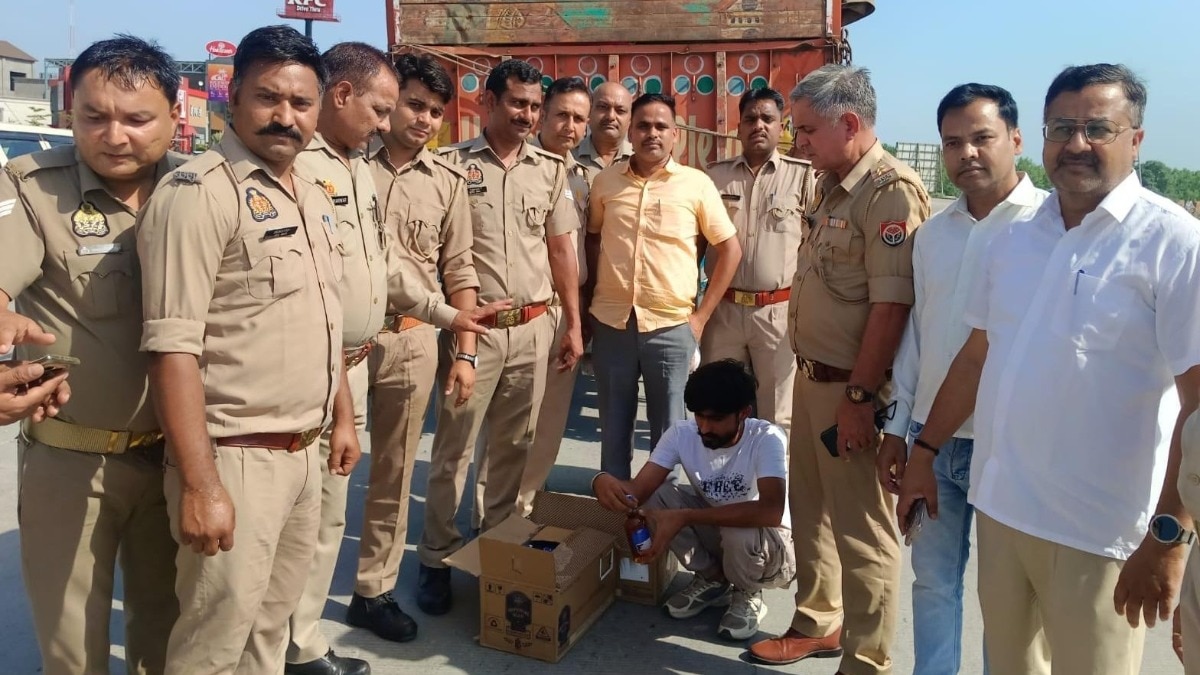 अवैध शराब तस्करी का खुलासा, 1400 पेटी शराब से भरा कैंटर पकड़ा गया Saharanpur liquor smuggling