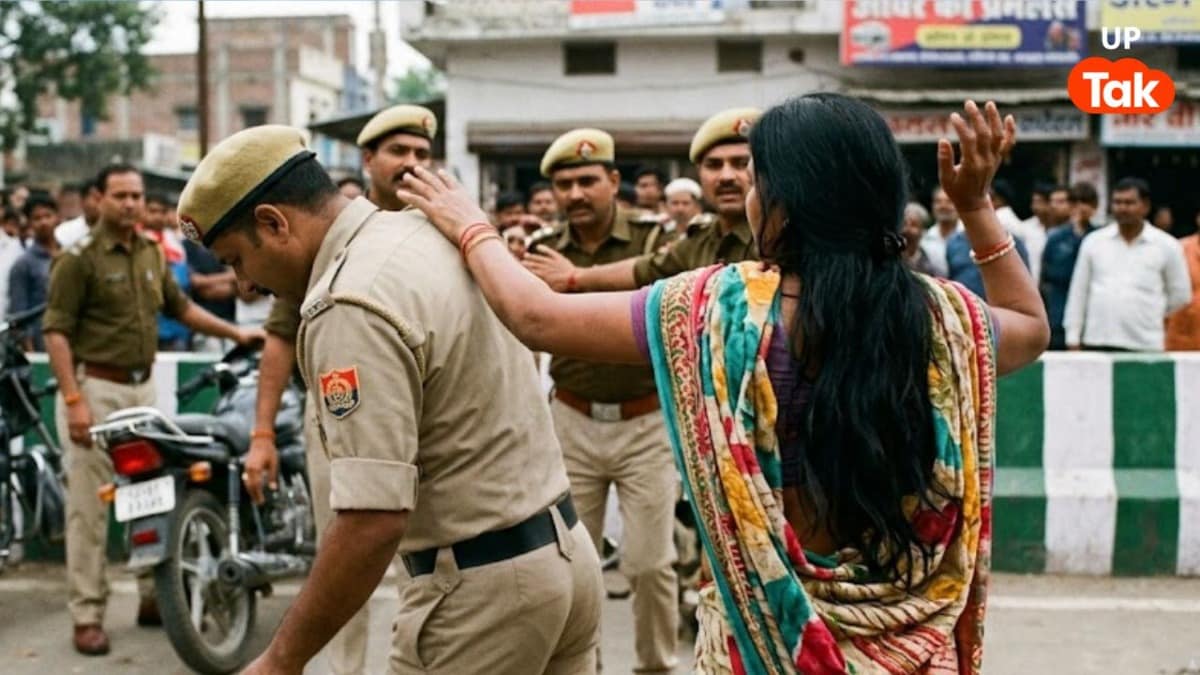 यूपी में सिपाही पति को इस हालत में देख आपा खो बैठी पत्नी, पुलिस के सामने ही करने लगी पिटाई UP Tak