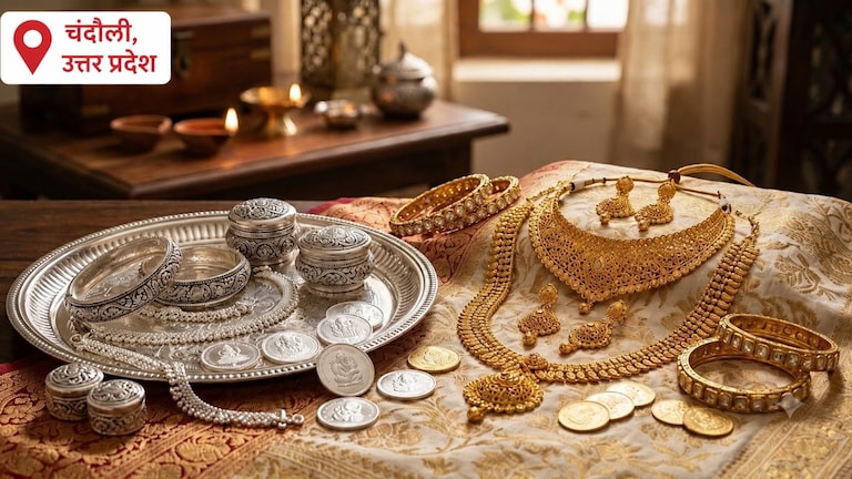 Chandauli Gold Silver Price Today: शादी सीजन में राहत, चंदौली में सोना-चांदी के भाव स्थिर, जानिए आज का ताजा रेट शादी सीजन में राहत, चंदौली में सोना-चांदी के भाव स्थिर, जानिए आज का ताजा रेट
