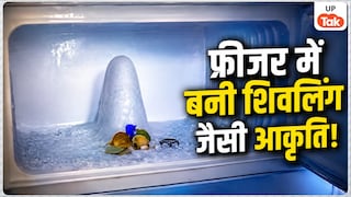 आगरा के एक घर में फ्रिज में बनी शिवलिंग जैसी आकृति, लोगों ने अमरनाथ हिमलिंग से तुलना कर की पूजा-अर्चना Agra Refrigerator Shivling News