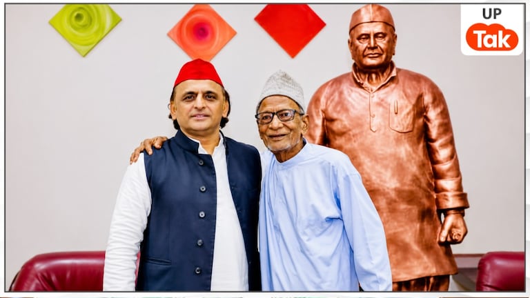 सपा नेता और यूपी के सबसे बुजुर्ग विधायक आलम बदी के निधन पर सामने आया अखिलेश यादव का रिएक्शन File Photo: Akhilesh Yadav and SP MLA Alam Badi