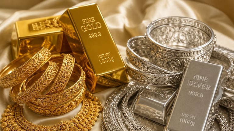 Mathura Gold Silver Today: रक्षाबंधन-जन्माष्टमी की आहट से मथुरा सर्राफा बाजार गुलजार, आभूषणों की खरीदारी में आई तेजी रक्षाबंधन-जन्माष्टमी की आहट से मथुरा सर्राफा बाजार गुलजार, आभूषणों की खरीदारी में आई तेजी