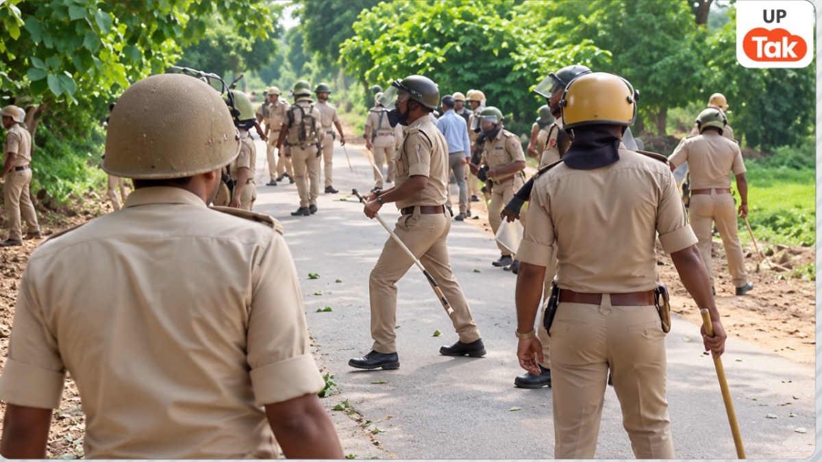देवरिया में अंबेडकर प्रतिमा को लेकर पुलिस और ग्रामीणों के बीच जमकर चले ईंट-पत्थर,  खूब मचा बवाल
