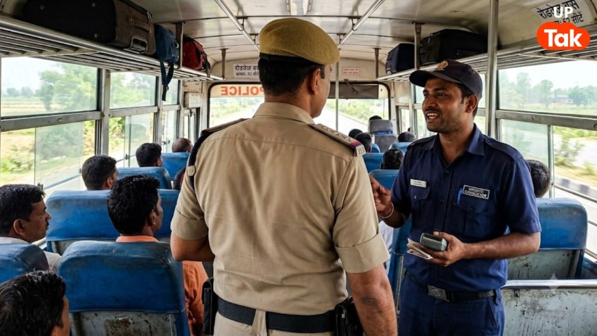 दारोगा जी टिकट लेने से कर रहे थे मना, कंडक्टर नहीं माना तो इस तरह दिखाई वर्दी की पावर! यात्री भी हो गए परेशान UP Tak