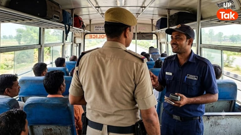 दारोगा जी टिकट लेने से कर रहे थे मना, कंडक्टर नहीं माना तो इस तरह दिखाई वर्दी की पावर! यात्री भी हो गए परेशान UP Tak