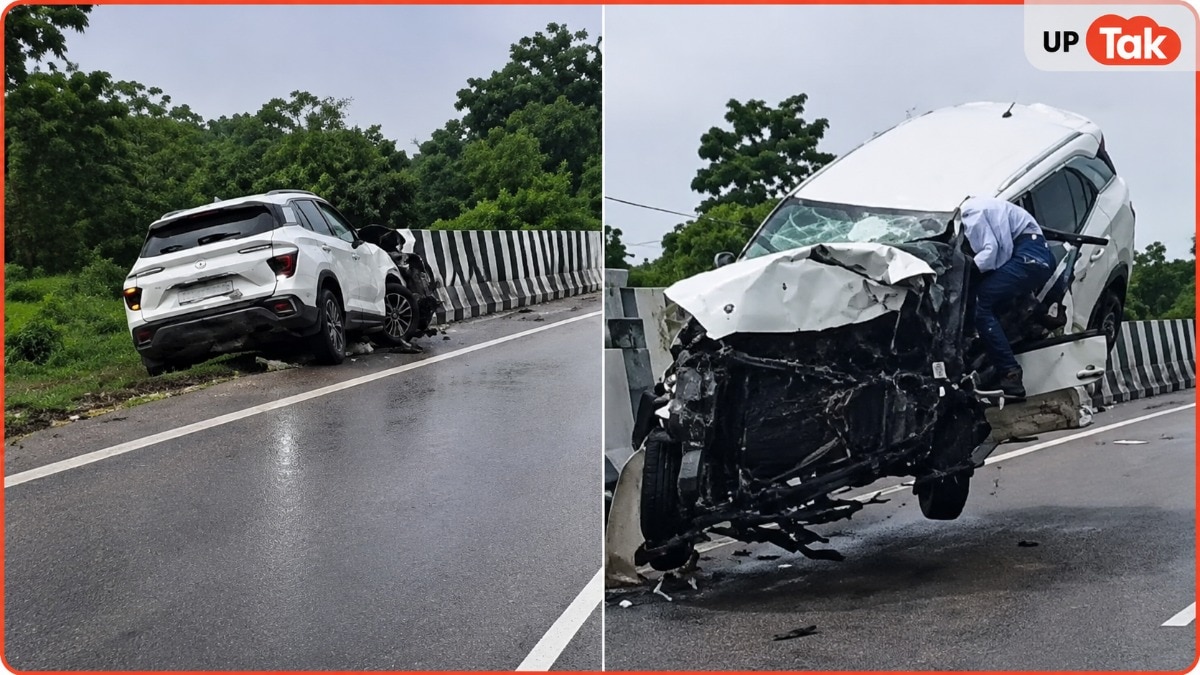 अतीक के बेटे अबान के झांसी हादसे का वीडियो सामने आने का दावा, देखें कैसे डिवाइडर से टकराई थी कार