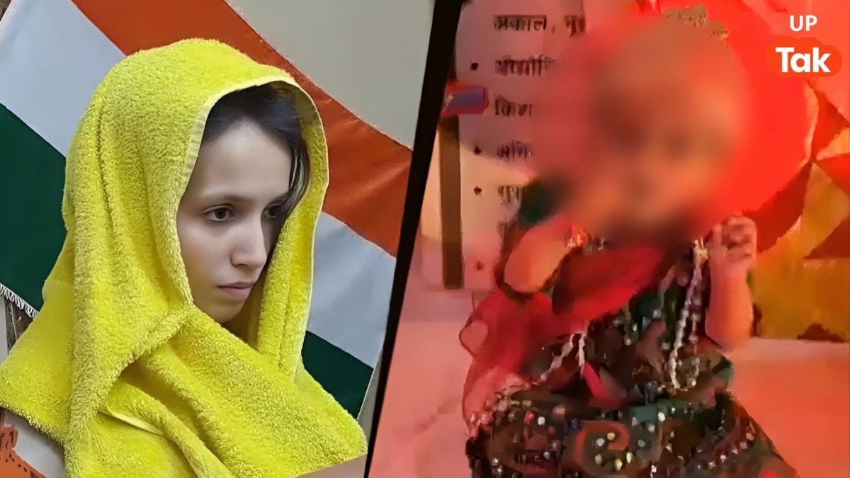 जेल में जन्मी नीले ड्रम वाली मुस्कान की बेटी जन्माष्टमी पर इस रुप में आई नजर, मेरठ जेल में दिखा खास नजारा