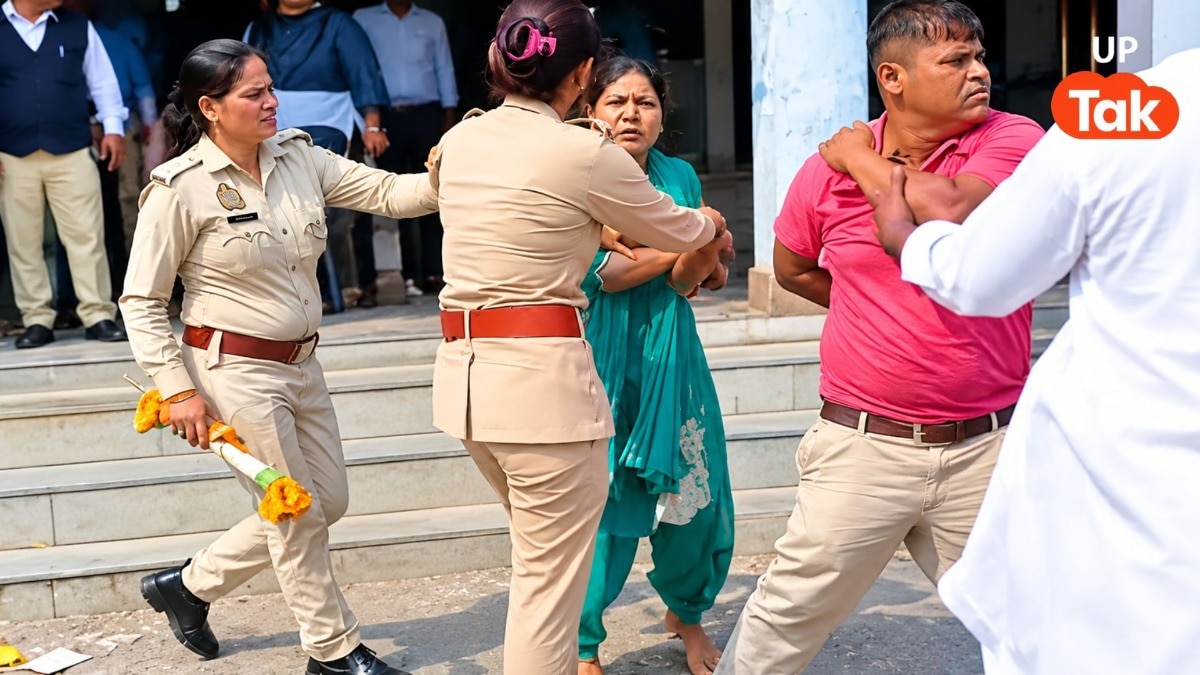 दूसरी शादी के शक में पति को चप्पलों से पिटा, रामपुर कचहरी परिसर में हसबैंड-वाइफ का खूब चला हाईवोल्टेज ड्रामा!