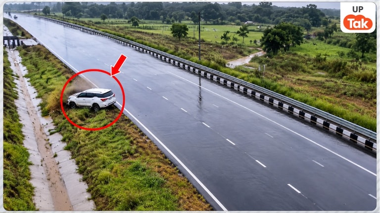 गंगा एक्सप्रेसवे पर चलती फॉर्च्यूनर का अचानक फटा टायर, पोल से टकराई कार… बाल-बाल बचे विधायक चंद्रपाल लोधी UP Tak