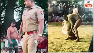 भदोही में पहलवान ने दारोगा को कर दिया चैलेंज, फिर प्रमोद यादव ने पटक-पटकर किया चारों खाने चित्त Bhadohi News
