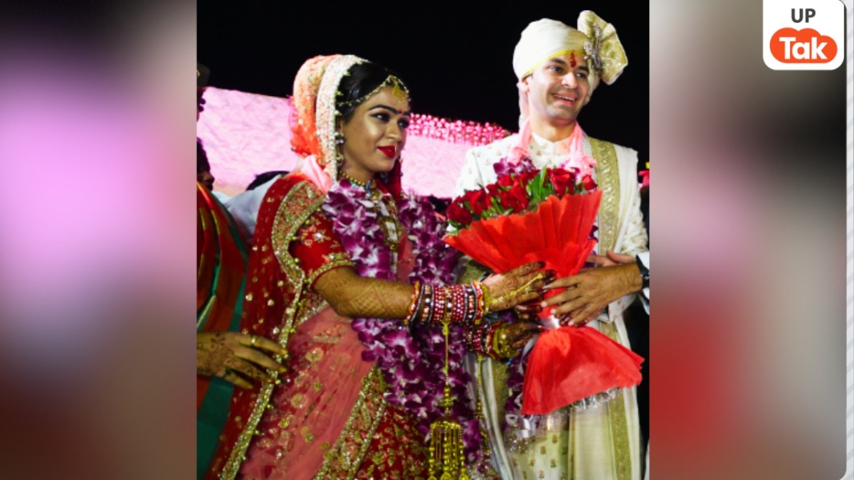 Tej Pratap Yadav and his wife 