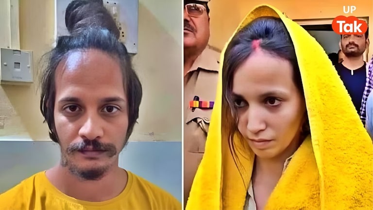 फांसी पर लटकाए गए मुस्कान-साहिल के पुतले! 'नीले ड्रम कांड' के दोषियों पर गोरखपुर के दुर्गा पूजा पंडाल में दिखा अनोखा नजारा! Gorakhpur Durga Pandal Muskan-Sahil News