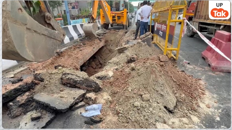 फिर धंसी नोएडा एलिवेटेड रोड, सेक्टर-62 से 18 जाने वाली लेन बंद, अब IIT रुड़की करेगी तकनीकी जांच Noida elevated road