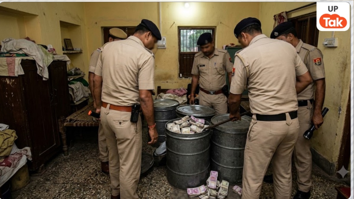 प्रयागराज में घर के आंगन में जमीन के नीचे छिपा था करोड़ों का कैश, ₹500 के नोटों से भरे 3 ड्रम मिले, 2 सगे भाई पकड़े गए