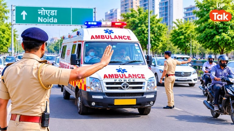 नोएडा में अब एंबुलेंस के लिए खुद खाली होगा रास्ता! जाम में नहीं फंसेगी मरीजों की गाड़ी, जानिए कैसे काम करेगा 'ऑपरेशन फास्ट' Noida Ambulance News