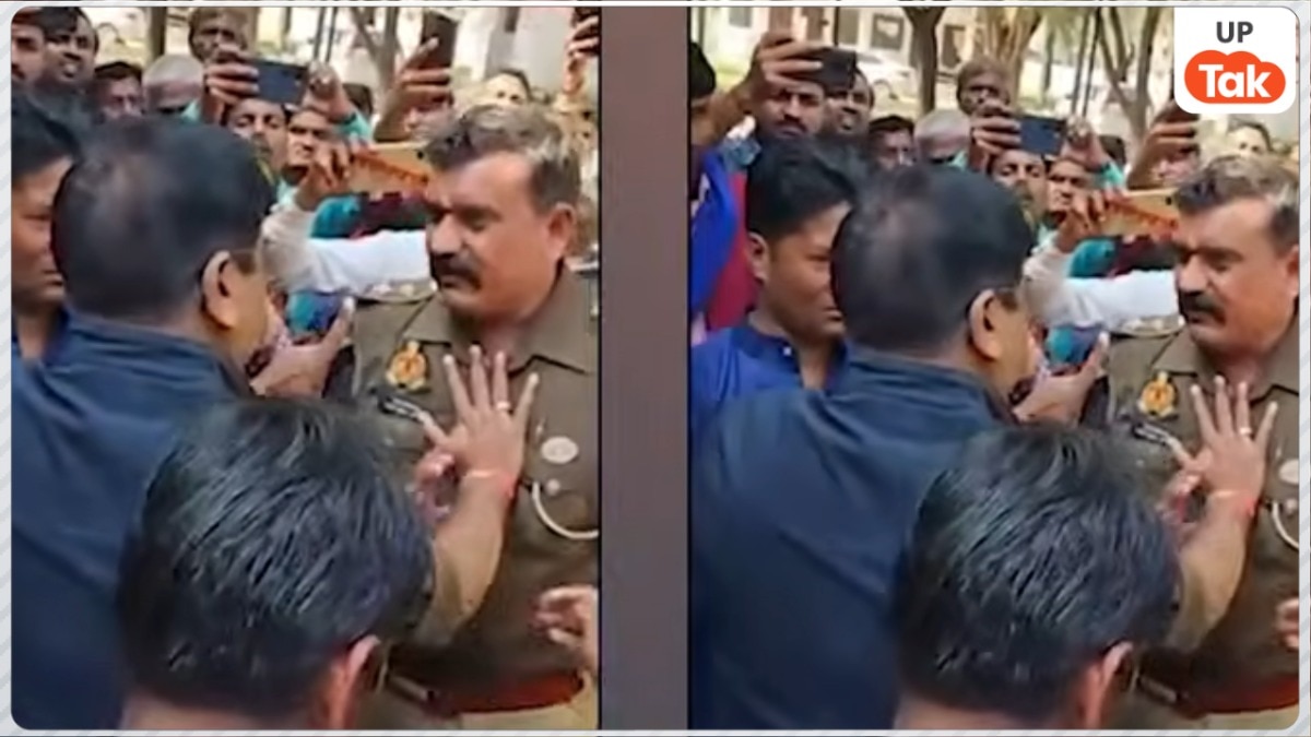 सीतापुर में थानेदार पर खूब भड़के BJP विधायक ज्ञान तिवारी, पूछ ली गई गई औकात भी, गजब हुआ बवाल