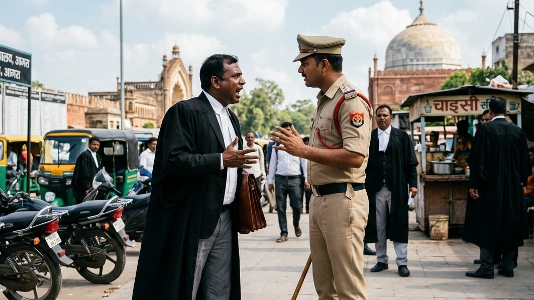 चार्जशीट के लिए पैसे मांगते हो? आगरा में दरोगा की वकील ने सरेआम लगा दी क्लास, खूब मचा बवाल