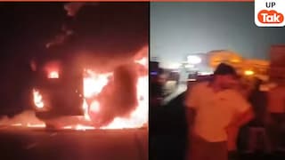 आगरा-लखनऊ एक्सप्रेसवे पर डंपर से टकराई डबल डेकर बस बनी आग का गोला, एक साथ इतने लोगों की चली गई जान UP Tak